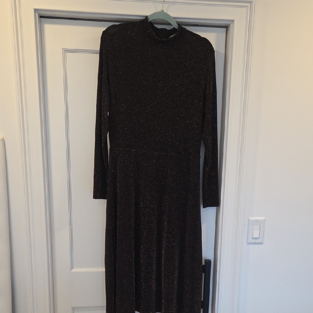 H&M Shimmering Black Long Sleeve Dress